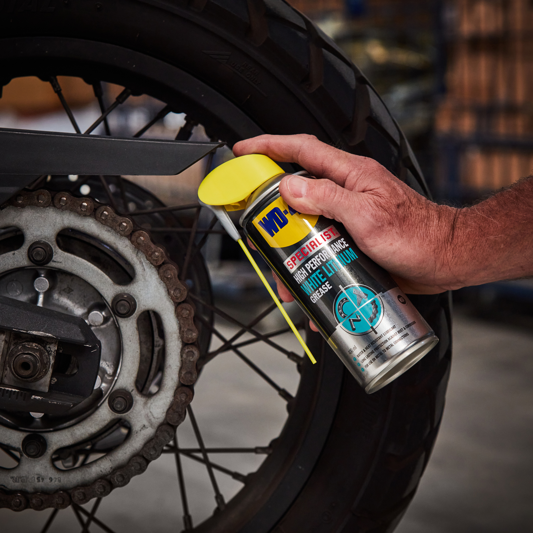 white lithium grease wheel