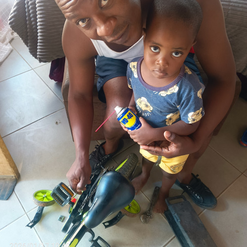 Father and Son Bicycle pedal ball bearing replacement project.