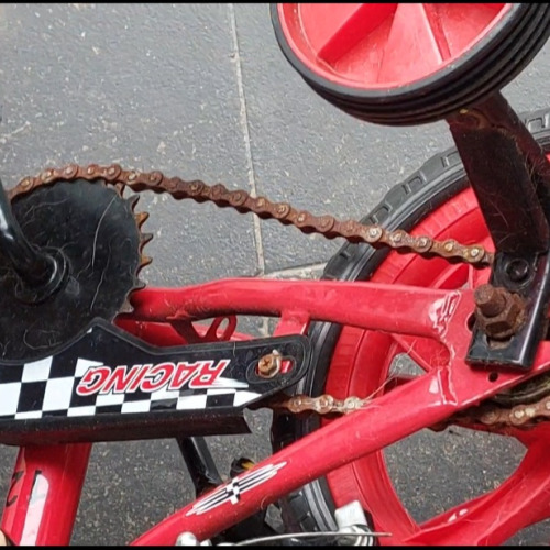 Rusted Tricycle chain repair.